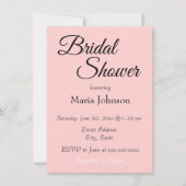 赤面ピンクシンプルスタイルブライダルシャワー 招待状 (正面)