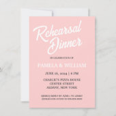 赤面ピンクシンプルスタイル結婚リハーサルディナー 招待状 (正面)