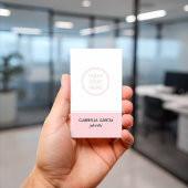 赤面ピンクシンプルロゴQRコード名刺 名刺