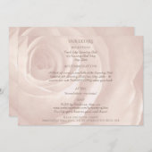 赤面ピンクシンプルローズエレガントな結婚式詳細 (正面/裏面)