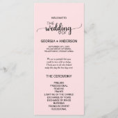 赤面ピンクシンプル書道結婚式 プログラム (正面)