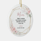 赤面ピンクジオグラフィックフローラマザーオブザグルーマー セラミックオーナメント (右)