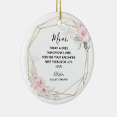 赤面ピンクジオグラフィックフローラマザー・オブ・ザ・ブライド セラミックオーナメント (右)