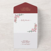 赤面ピンクジオメトリック王室のテラコッタ結婚ズ オールインワン招待状 (外側)