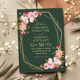 赤面ピンクジオメト王室のリグリーン結婚ズ 招待状