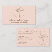 赤面ピンクジムヨガピラツメディテーションインストラクター 名刺 (正面/裏面)