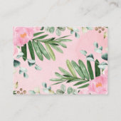 赤面ピンクジャングルサファリベビーガールオムツラッフル エンクロージャーカード (裏面)