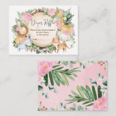 赤面ピンクジャングルサファリベビーガールオムツラッフル エンクロージャーカード (正面/裏面)