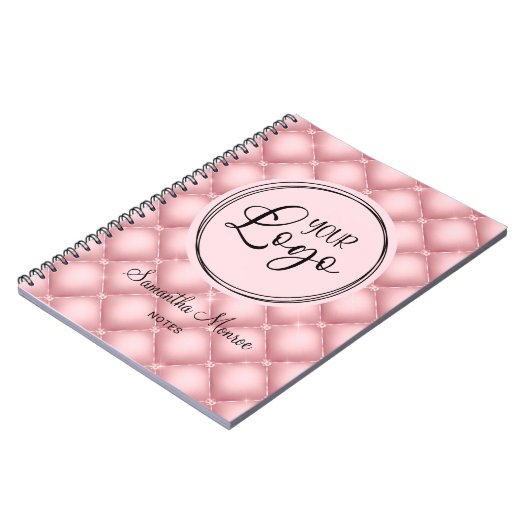 赤面ピンクジュエリドトゥフツビジネスロゴミーティング ノートブック (左側)