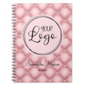 赤面ピンクジュエリドトゥフツビジネスロゴミーティング ノートブック (正面)