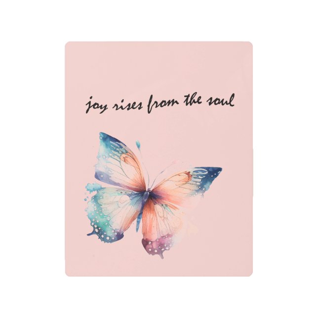 赤面ピンクジョイが魂から浮き上がる メタルプリント (正面)