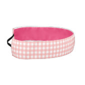 赤面ピンクジンガムチェックパターン アスレチックヘッドバンド (左)