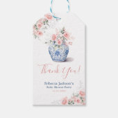 赤面ピンクジンジャージャーブベビーシャワーありがとう ギフトタグ (正面)