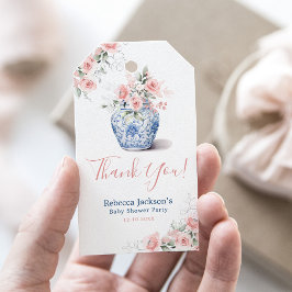 赤面ピンクジンジャージャーブベビーシャワーありがとう ギフトタグ