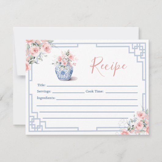 赤面ピンクジンジャージャールチノワセリーレシピカード 招待状 (正面)