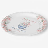 赤面ピンクジンジャージャールChinoiserieベビーシャワー ペーパープレート (アングル)