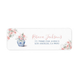 赤面ピンクジンジャージャーChinoiserieシャワーアドレス ラベル