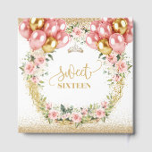 赤面ピンクスイート16ゲストブック金ゴールドグリッター ゲストブック (裏面)