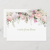 赤面ピンクスウィートアートバラグリーナリーノートカード ノートカード (正面/裏面)