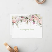 赤面ピンクスウィートアートバラグリーナリーノートカード ノートカード (正面/裏面インサイチュ)