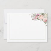 赤面ピンクスウィートアートバラグリーナリーノートカード ノートカード (裏面)