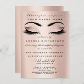 赤面ピンクスキニーメイクグリッターアイズ16th花嫁 招待状 (正面/裏面)