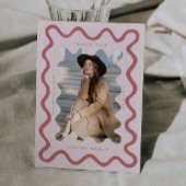 赤面ピンクスクライゴスウェーブライン卒業ありがとう 案内状