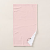 赤面ピンクスクリプトタイポグラフィモノグラムイニシャル バスタオルセット (ハンドタオル)