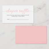 赤面ピンクスクリプトベビーシャワーラッフルチケットインサート 名刺 (正面/裏面)