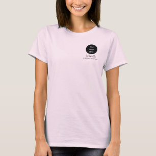 赤面ピンクスクリプトロゴメイクアップスタッフ Tシャツ