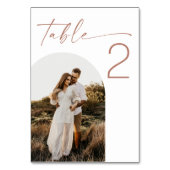 赤面ピンクスクリ結婚プト | ミニマルArch写真 テーブルナンバー (正面)