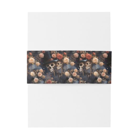 赤面ピンクスケルトンヴィンテージ招待状用帯 招待状ベリーバンド (裏面例)