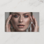 赤面ピンクスタイリッシュビューティシアンソーシャルメディア写真 名刺 (裏面)