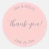 赤面ピンクスタイル結婚化の感謝 ラウンドシール (正面)