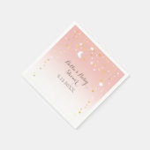赤面ピンクスターズムーンベビーシャワー スタンダードカクテルナプキン (角)