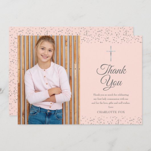 赤面ピンクスターダストファーストホーリーコミュニティーの写真 サンキューカード (正面/裏面)