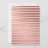 赤面ピンクストライプ色のブライダルシャワー招待 招待状 (裏面)