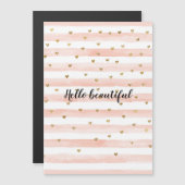 赤面ピンクストライプ金ゴールドハート (正面/裏面)