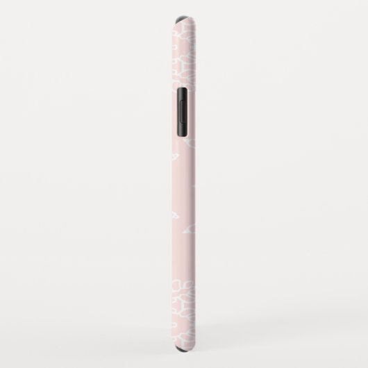 赤面ピンクスノーフレークスクリスマスホリデーモノグラム Case-Mate iPhoneケース (裏面/右)