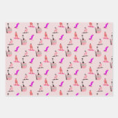 赤面ピンクスノーボードスノーボード ラッピングペーパーシート (正面3)