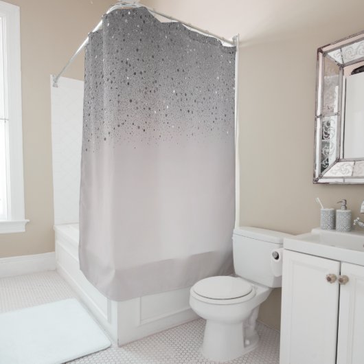 赤面ピンクスパークリルグリッター シャワーカーテン (インサイチュ)