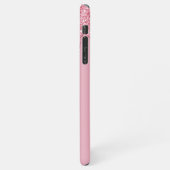 赤面ピンクスパークルグラムグリッタードリップスモノグラム iPhoneケース (左側)