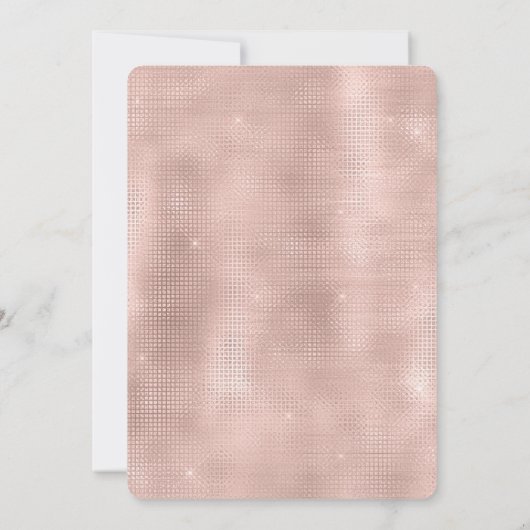 赤面ピンクスパークルグリズジーブラックグリッターまつ毛 招待状 (裏面)