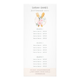 赤面ピンクスプーンフォークフローラベーカリーサービス価格 ラックカード