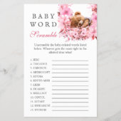 赤面ピンクスリーピングベアベビーワードスクランブルゲーム チラシ (正面)