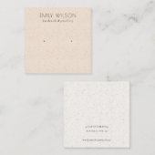 赤面ピンクセラミックテクスチャスタッドイヤリングディスプレイ スクエア名刺 (正面/裏面)