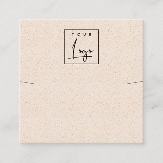 赤面ピンクセラミックテクスチャネックレスバンドディスプレイ スクエア名刺 (正面)