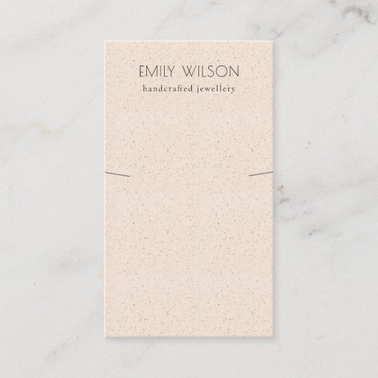 赤面ピンクセラミックテクスチャネックレスバンドディスプレイ 名刺 (正面)