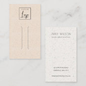 赤面ピンクセラミックテクスチャヘアピンディスプレイロゴ 名刺 (正面/裏面)