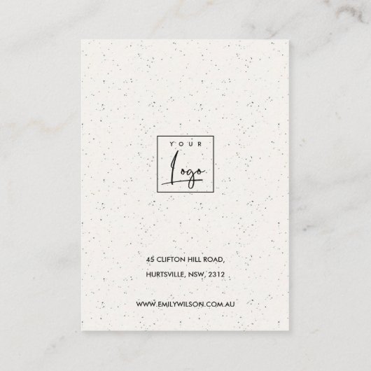 赤面ピンクセラミックテクスチャ3イヤリングディスプレイロゴ 名刺 (裏面)